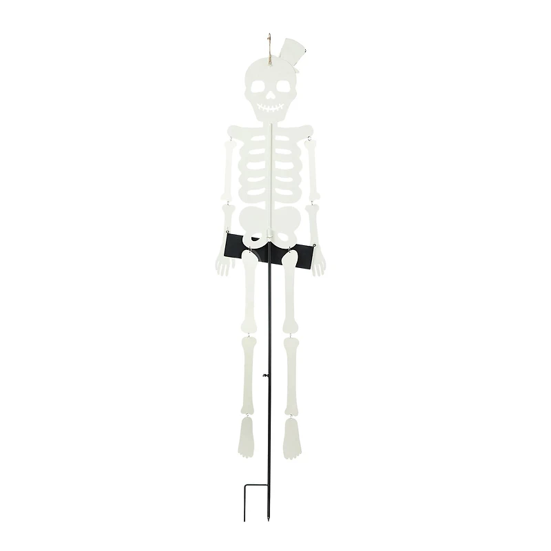 Glitzhome® 60" Halloween "WELCOME" Metal Dangling Skeleton Yard Stake