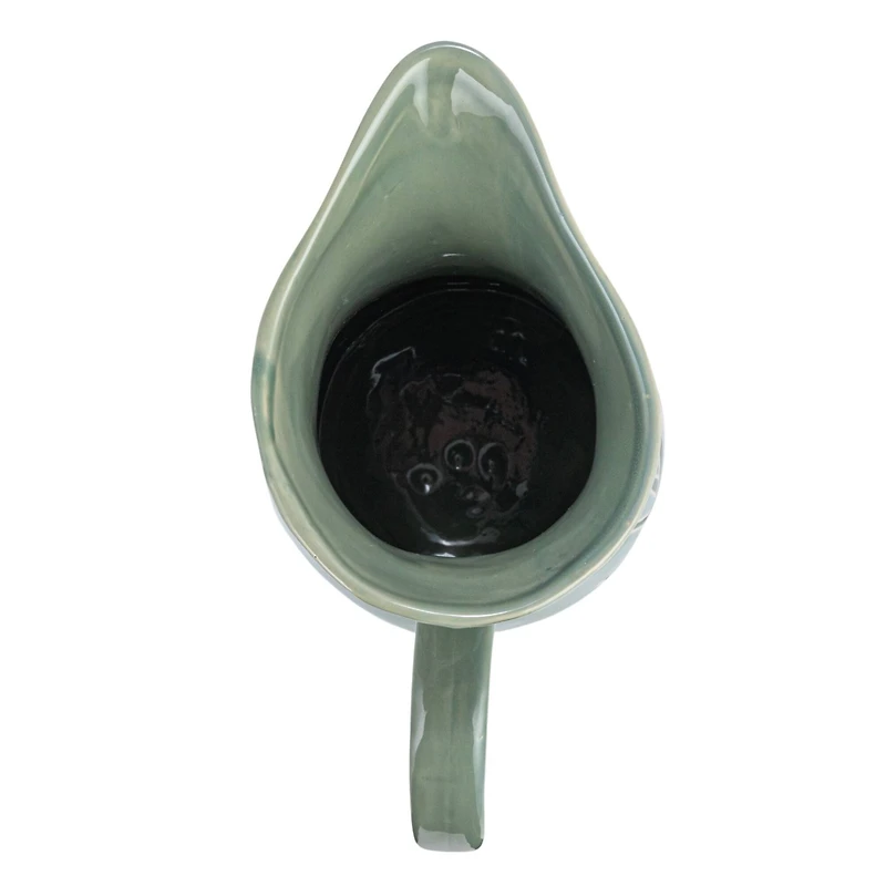 Hello Honey® 10" Hand-Painted Wax Relief Pattern Stoneware Pitcher