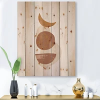 Designart - Moon and Sun Shapes In Retro Terracotta Tones I