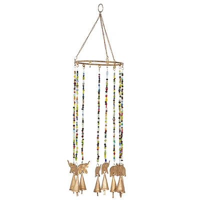 Gold Elephants Metal Eclectic Windchime