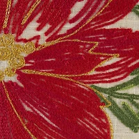 DII® Poinsettia Holly Embroidered Pillow Cover Set