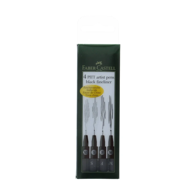 Faber-Castell® PITT Artist Pen® Black Fineliner Set, 4 Piece