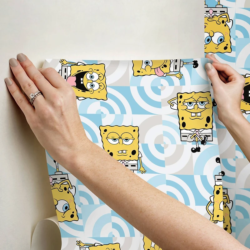 RoomMates SpongeBob SquarePants Funny Faces Peel & Stick Wallpaper