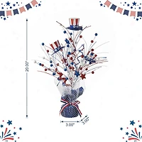 Glitzhome® 20" Patriotic Americana Top Hat Table Tree