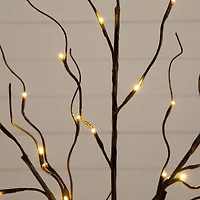 3ft. 5ft. 6ft. Artificial Brown Birch Trees with Warm White LED Lights - Set of 3