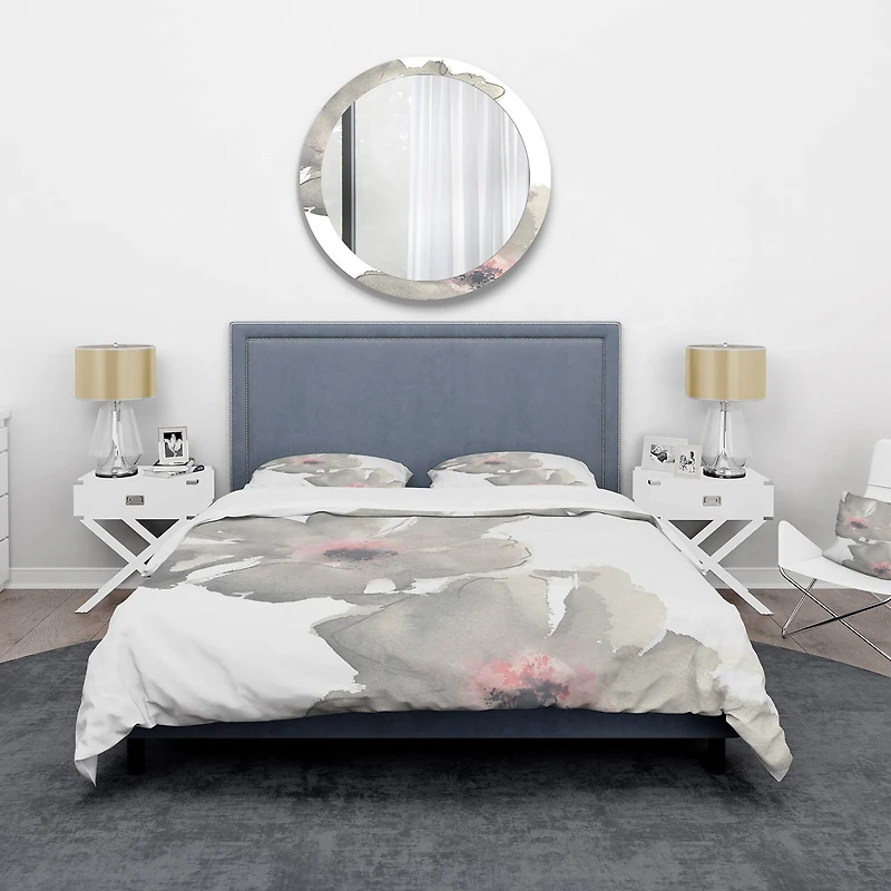 Designart 'Shabby Gray Blush Cosmo II' Shabby Bedding Set