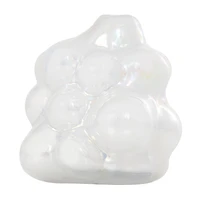 8" Clear Abstract Handmade Bubble Glass Vase