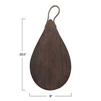 Hello Honey® Espresso Mango Wood Cheese Cutting Board with Leather Handle