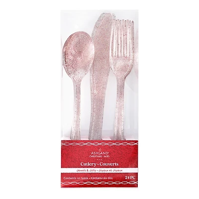 Pink Glitter Cutlery, 24ct. by Ashland®