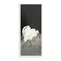 Stupell Industries Traditional Crane by Lake Japanese Inspired Bird,7" x 17"