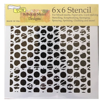 The Crafter's Workshop Rebekah Meier Designs Script Dots Stencil, 6" x 6"