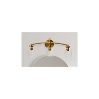 Hello Honey® Robert Stevenson Lighting Adrian Metal & Clear Glass 3-Light Vanity