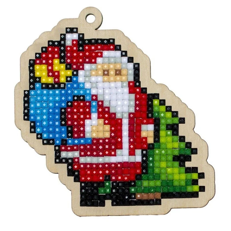 Wizardi Santa with Gifts Diamond Painting Ornament Kit