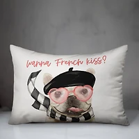 Wanna French Kiss Rectangle Throw Pillow