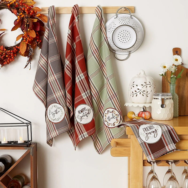 DII® Plaid Thanksgiving Cozy Picnic Dishtowel Set