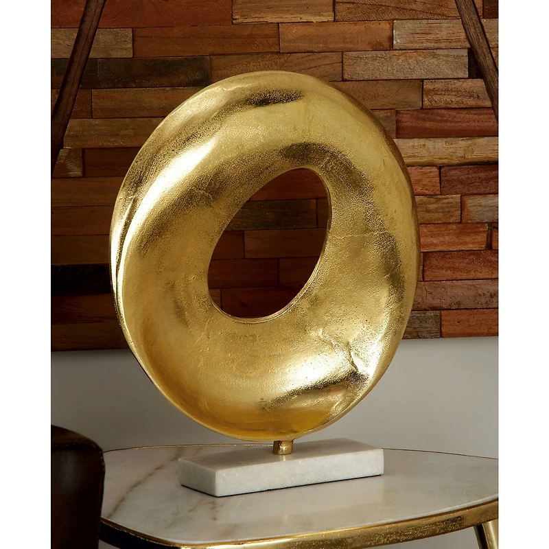 17" Gold Aluminum Glam Abstract Sculpture