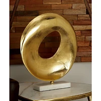 17" Gold Aluminum Glam Abstract Sculpture