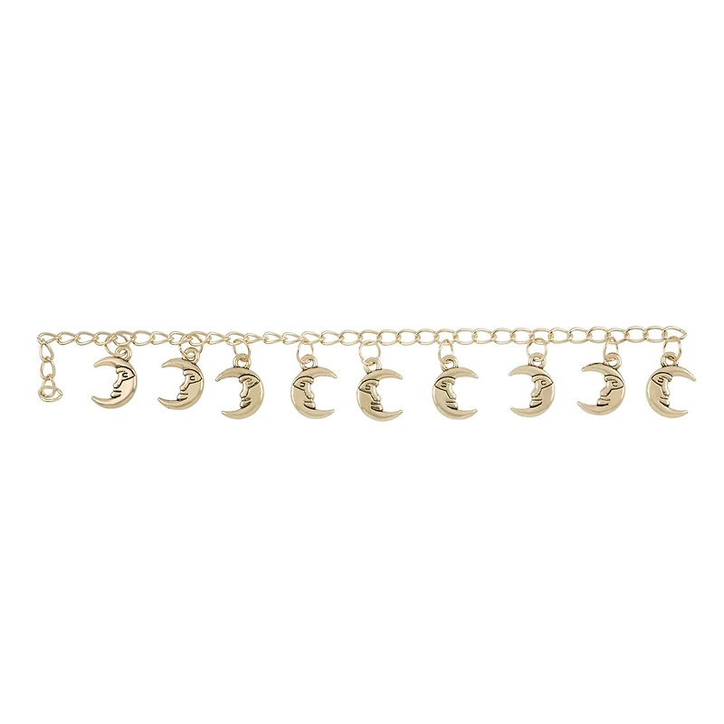 Gold Metal Moon Charms, 16mm by Bead Landing™