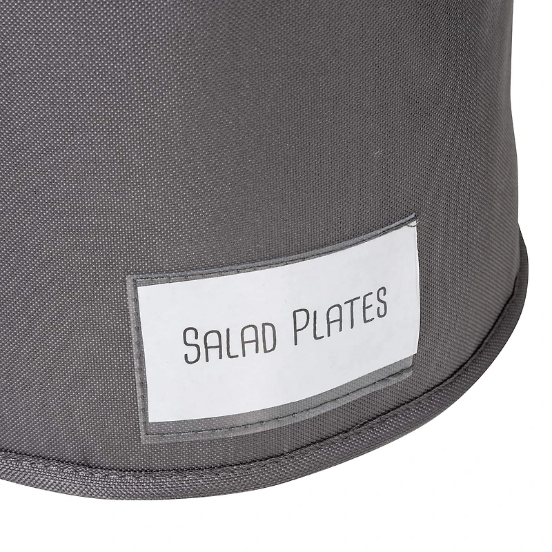 Honey Can Do 10" Gray Round Dinnerware Storage Box