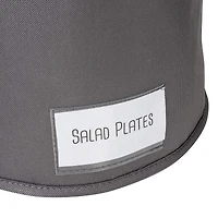 Honey Can Do 10" Gray Round Dinnerware Storage Box