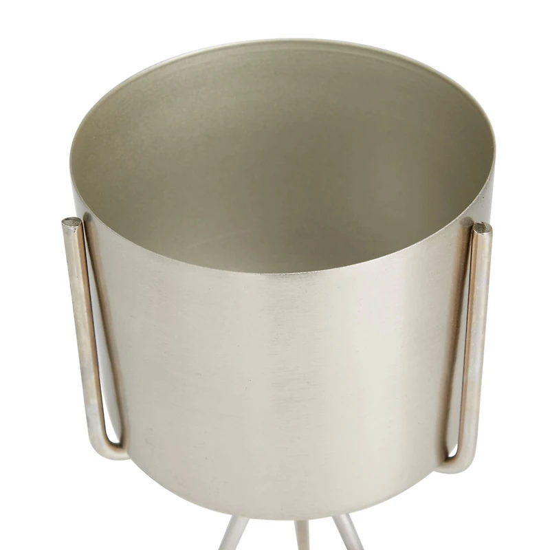 Silver Contemporary Planter, Set of 2" 5", 4"
