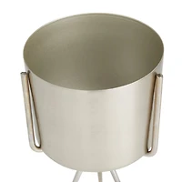 Silver Contemporary Planter, Set of 2" 5", 4"