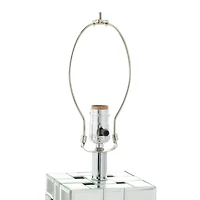 Silver Glass Glam Table Lamp, 29" x 10" x 16"