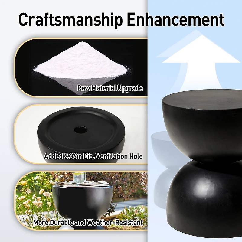 Glitzhome® 18" Multi-Functional Terrazzo Garden Stool