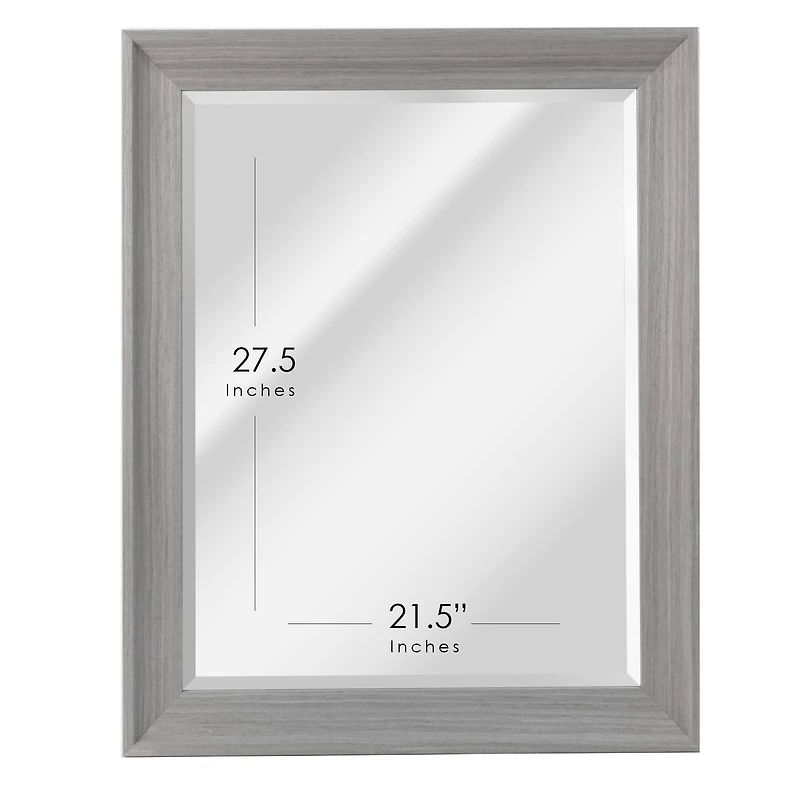 Head West Grey Wood Framed Beveled Accent Vanity Mirror