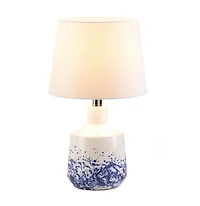 16" White & Blue Splash Table Lamp