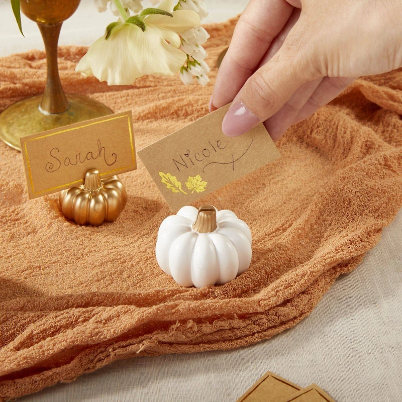 Kate Aspen White Pumpkin Place Card Holder Set, 6ct.