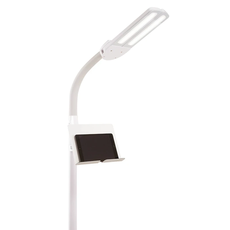 OttLite Dual Shade LED Floor Lamp with USB Charging Station