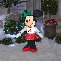 3.5ft. Airblown® Inflatable Minnie Mouse in Snowman Sweater and Snowflake Skirt