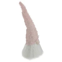 16" Pink & White Easter Gnome Head with Blue Flower