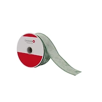 1.5" x 25ft. Sage Wired Velvet Ribbon by Celebrate It®