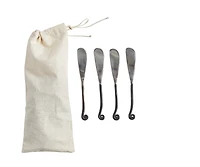 Hello Honey® 6" Hand Forged Canape Knives with Black Handles, 4ct.