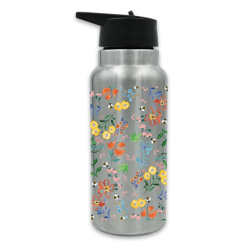 Cheery Floral and Bee Pattern 32oz. Tumbler