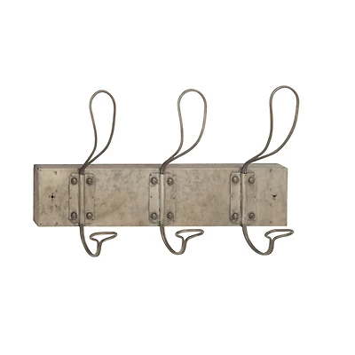 Gray Metal Vintage Wall Hook, 11" x 18" x 4"