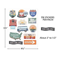 Teacher Created Resources® Moving Mountains Road Trip Stickers, 12 Packs of 72 each