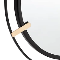 Habitat Thales 23" Black & Golden Circular Wall Mirror