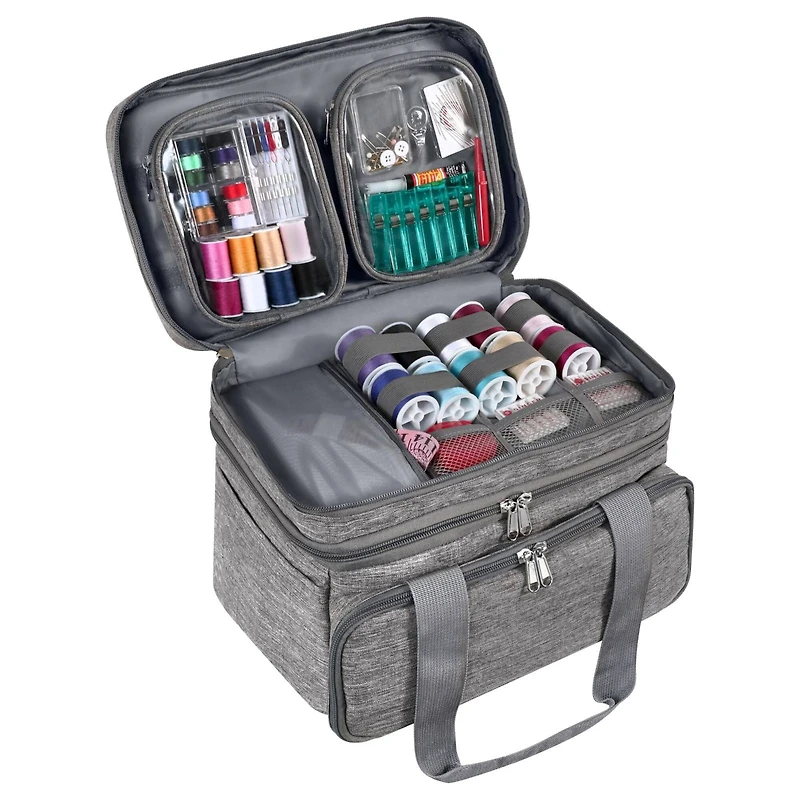 SINGER® Large Gray Collapsible Sewing Supplies Organizer