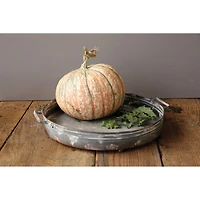 Hello Honey® 19'' Round Decorative Iron Tray with Handles