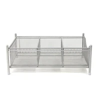 Mind Reader Silver 3-Compartment Pull-Out Sliding Organizing Drawer Storage Basket