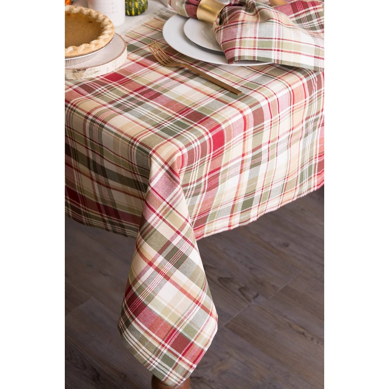 DII® 120" Give Thanks Plaid Tablecloth
