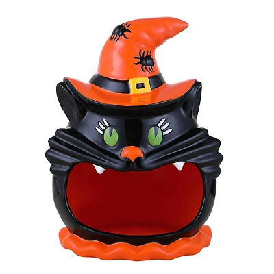 Mr. Halloween 12" Motion Activated Ceramic Black Cat Candy Bowl