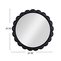 Hello Honey® 27" Black Round Scalloped Wood Wall Mirror