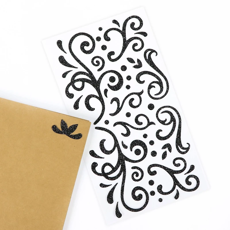 Black Glitter Swirl Stickers by Recollections™