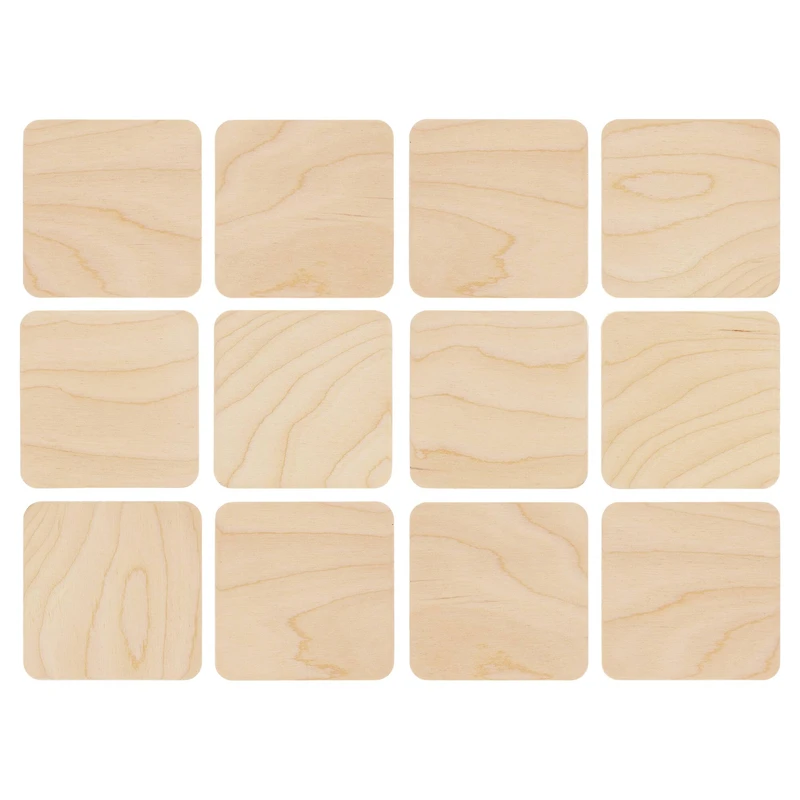 Good Wood by Leisure Arts 4" Square Wood Coasters, 12ct.