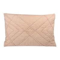 Hello Honey® Embroidered Cotton Geometric Lumbar Pillow