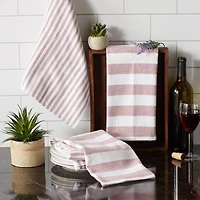 DII® Barn Red Nautical Stripe Terry Dishtowels, 3ct.
